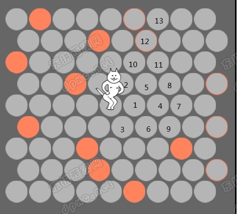 圈住小猫游戏技巧攻略 让你用最少步数圈住它！1 - 壹悠家